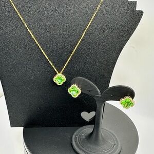 Green and Gold Jewelry Set NWT
